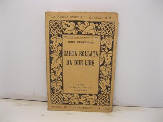 Carta bollata da due lire - Dino Provenzal - copertina