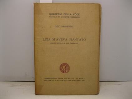 Lina m'aveva piantato. Undici novelle e due parentesi - Dino Provenzal - copertina