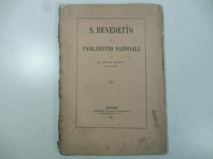 S. Benedetto al Parlamento nazionale - Luigi Tosti - copertina
