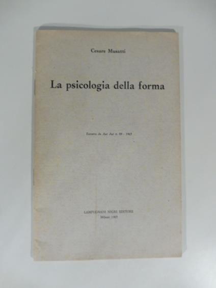 La psicologia della forma - Cesare L. Musatti - copertina