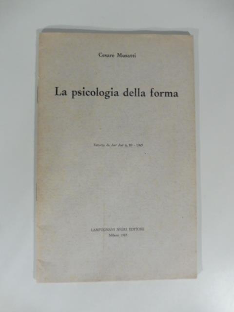La psicologia della forma - Cesare L. Musatti - copertina