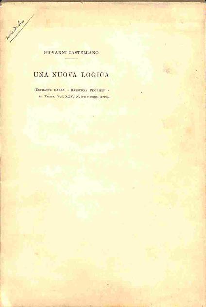 Una nuova logica - Giovanni Castellano - copertina