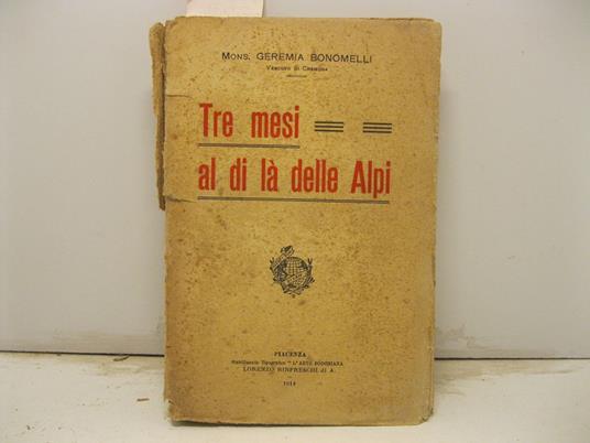 Tremesi al di la' delle Alpi - Geremia Bonomelli - copertina