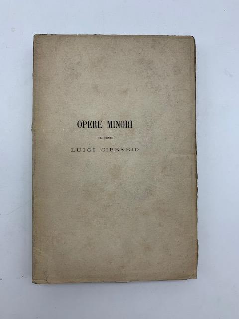 Dei tempieri e della loro abolizione. Degli ordini equestri di S. Lazzaro di S. Maurizio e dell'Annunziata. Memorie storiche sesta edizione - Luigi Cibrario - copertina