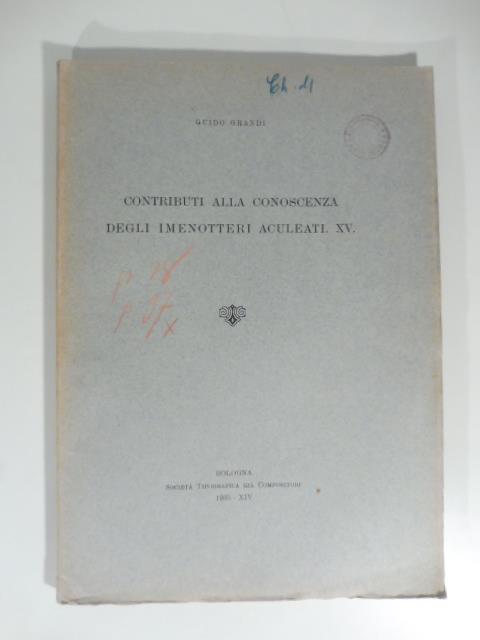 Contributi alla conoscenza degli imenotteri aculeati