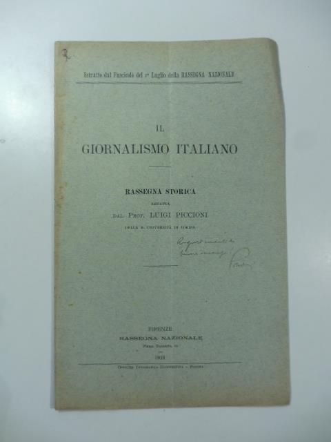 Due supplementi di giornali fiorentini del 1848 e 1859 - Luigi Piccioni - copertina