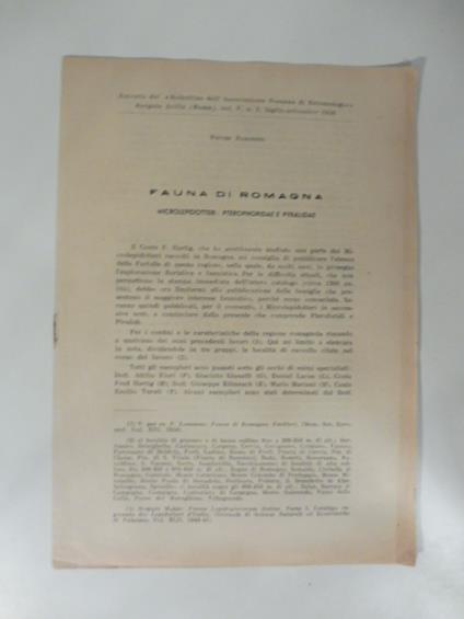 Fauna di Romagna. Microlepidotteri: pterophoridae e pyralidae - Pietro Zangheri - copertina