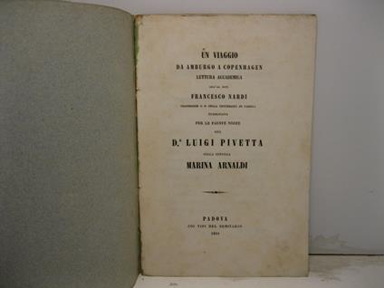 Un viaggio da Amburgo a Copenhagen. Lettura accademica pubblicata per le fauste nozze del Dr. Luigi Pivetta colla contessa Marina Arnaldi - Francesco Nardi - copertina