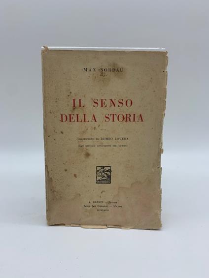 Il senso della storia - Max Nordau - copertina