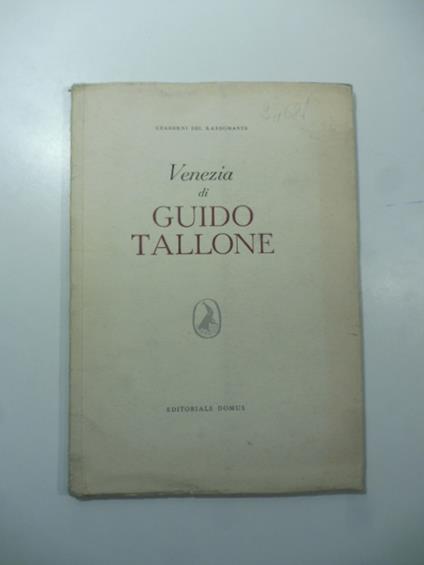 Venezia di Guido Tallone - Raffaele Calzini - copertina
