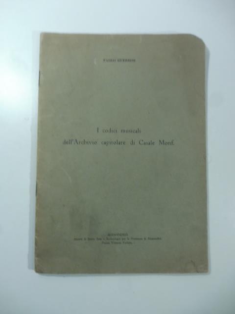 I codici musicali dell'Archivio capitolare di Casale Monferrato - Paolo Guerrini - copertina