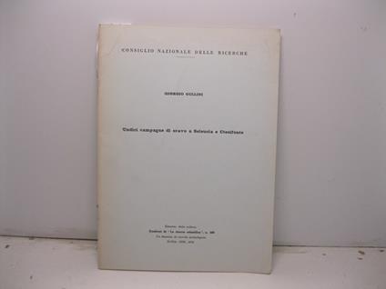 Consiglio nazionale delle ricerche. Undici campagne di scavo a Seleucia e Ctesifonte. Estratto dalla collana Quaderni de 'La ricerca scientifica', n. 100 - Giorgio Gullini - copertina