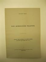Note archeologiche pollentine Estratto dalla Rivista di studi liguri. Anno XXIV (Luglio-Dicembre 1958) - N. 3 - 4