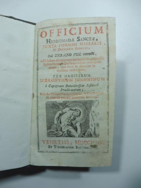 Officium Hebdomadae Sanctae juxta formam missalis & breviarii romani - copertina
