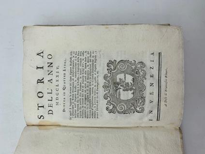 Storia dell'anno MDCCLXXIV divisa in quattro libri - copertina