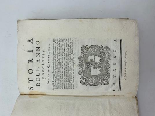 Storia dell'anno MDCCLXXIV divisa in quattro libri - copertina