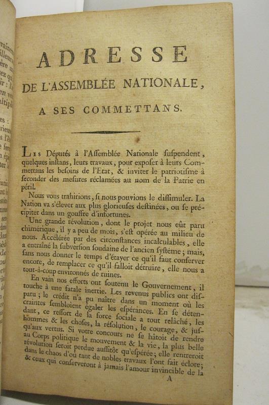 Adresse de l'Assemble'e nationale a' ses commettans