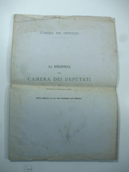 La Biblioteca della Camera dei Deputati nel dicembre dell'anno 1881 - copertina