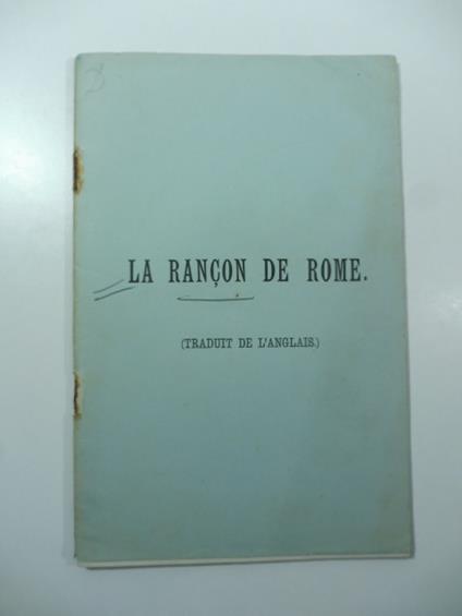 La rancon de Rome (traduit de l'anglais) - copertina