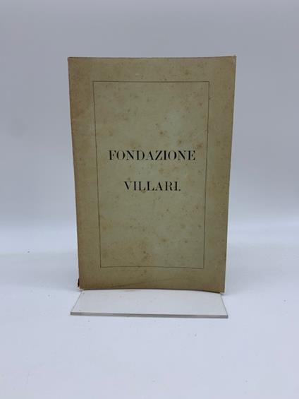 Fondazione Villari - copertina