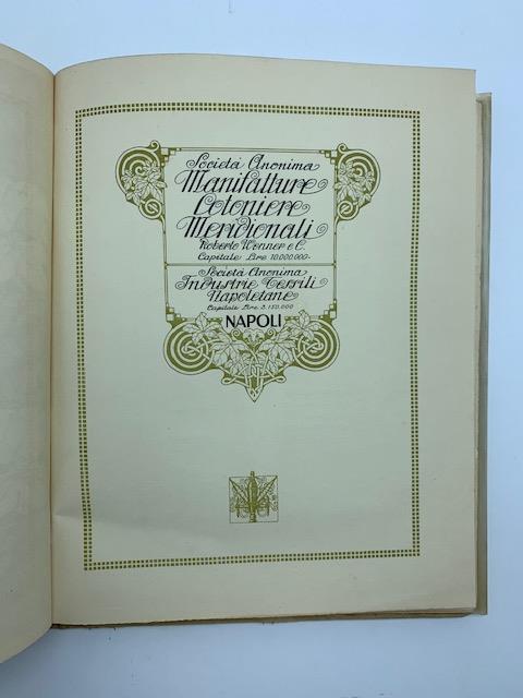 Societa' anonima manifatture cotoniere meridionali Roberto Wenner... Societa' anonima industrie tessili napoletane - copertina