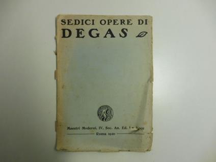 Sedici opere di Degas - copertina