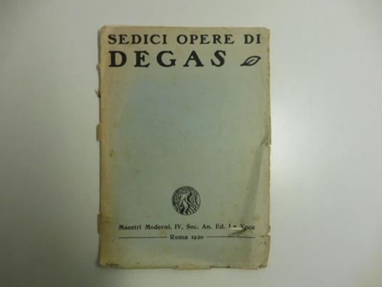 Sedici opere di Degas - copertina