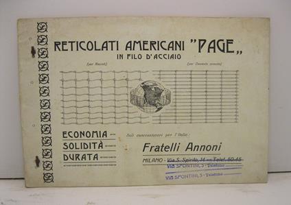 Reticolati americani Page in filo d'acciaio Fratelli Annoni, Milano - copertina