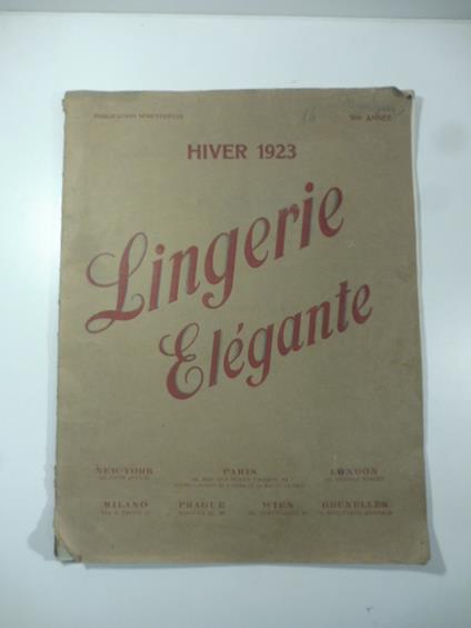 Lingerie elegante. Hiver 1923. Pubblication semestrielle - copertina