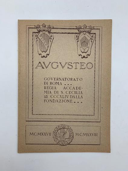 Augusteo. Stagione 1927-28. Nono concerto popolare di musica da camera. Giuseppe Cristiani, pianoforte...col concorso della violinista Gioconda De Vito - copertina