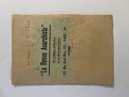 En vente a la Librairie de 'La Revue Anarchiste' (Catalogo dei libri in vendita) - copertina