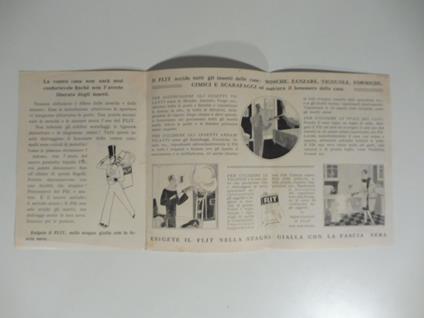Esigete il Flit nella stagna gialla con la fascia nera. Pieghevole pubblicitario per insetticida - copertina
