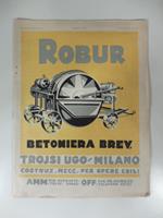 Robur. Betoniera Brev. Trojsi Ugo, Milano. Costruzioni meccaniche per opere edili
