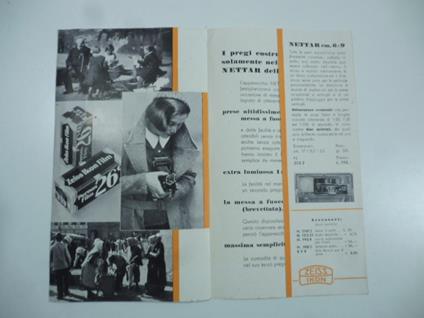 Zeiss Ikon. Nettar 1:6,3. Apparecchi di alta classe alla portata di tutti. (Pieghevole pubblicitario) - copertina