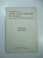 Grande vendita all'asta di arte moderna. Raccolta Anton Giulio Bergamini di Modena...Firenze. 8 - 12 aprile 1935. Galleria d'arte S.A