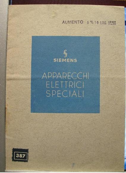 Siemens. Apparecchi elettrici speciali - copertina