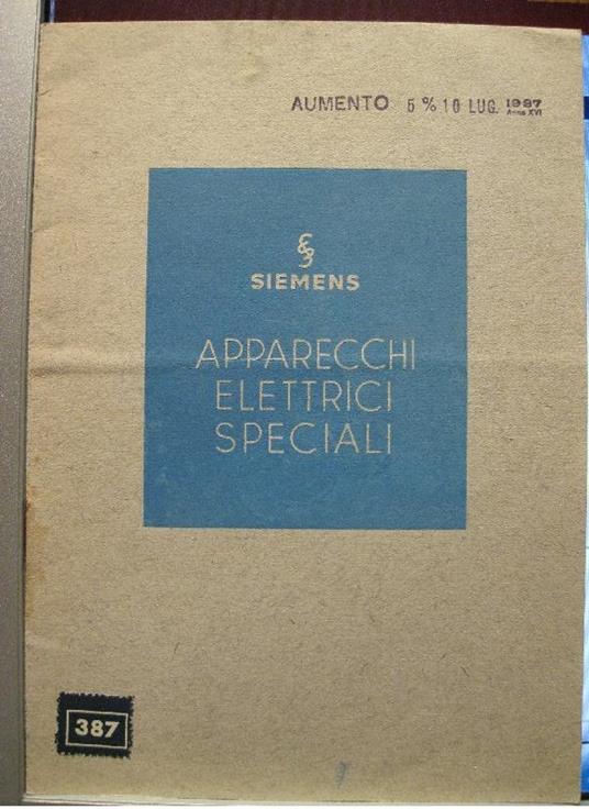 Siemens. Apparecchi elettrici speciali - copertina