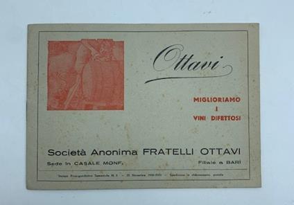 Fratelli Ottavi. Miglioriamo i vini difettosi. Brochure pubblicitaria - copertina