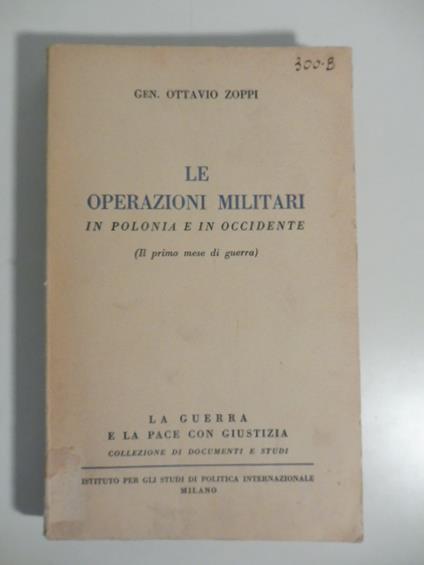 Le operazioni militari in Polonia e in Occidente (il primo mese di guerra) - copertina