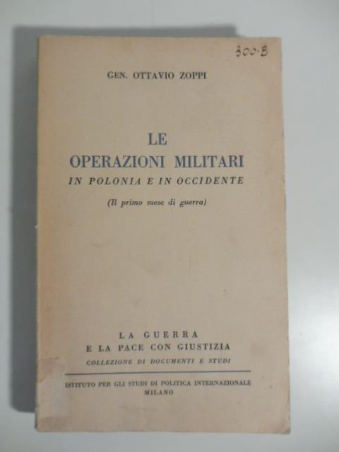 Le operazioni militari in Polonia e in Occidente (il primo mese di guerra) - copertina