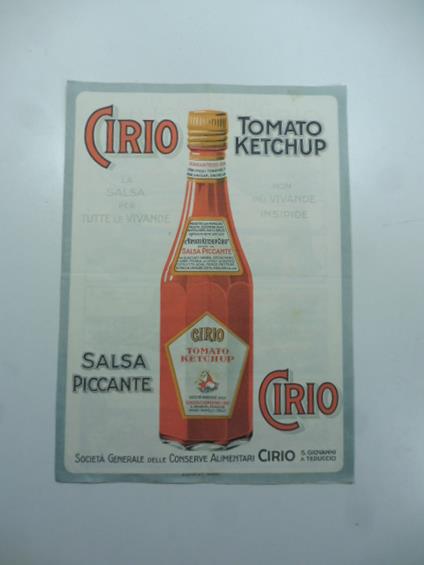 Cirio Tomato Ketchup. Pieghevole pubblicitario - copertina
