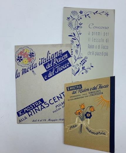 La moda italiana del raion e del fiocco. X Mostra alla Rinascente, Milano. Regolamento del concorso