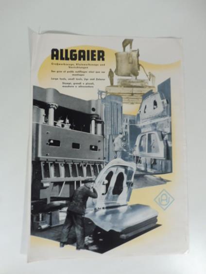 Allgaier large tools, small tools, jigs and fixtures. Pieghevole pubblicitario - copertina