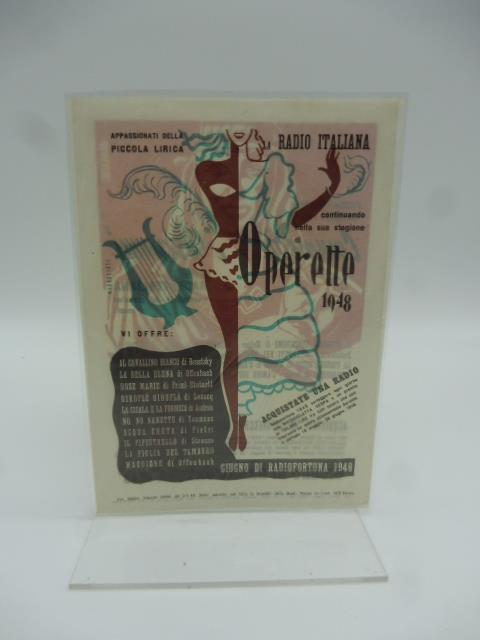 Appassionati della piccola lirica. La Radio italiana continuando nella sua stagione di operette vi offre Foglietto pubblicitario - copertina