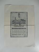 Albergo Ristorante Castello di Barbaresco. Pieghevole pubblicitario