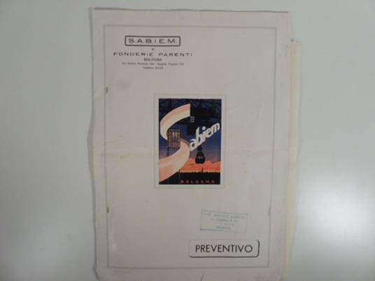 Sabiem e fonderie parenti. Preventivo per l'installazione di un ascensore elettrico categoria A - copertina