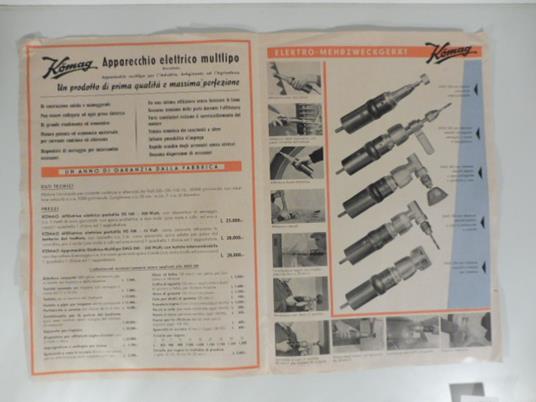 Komag. Apparecchio elettrico multiplo. Pieghevole pubblicitario - copertina