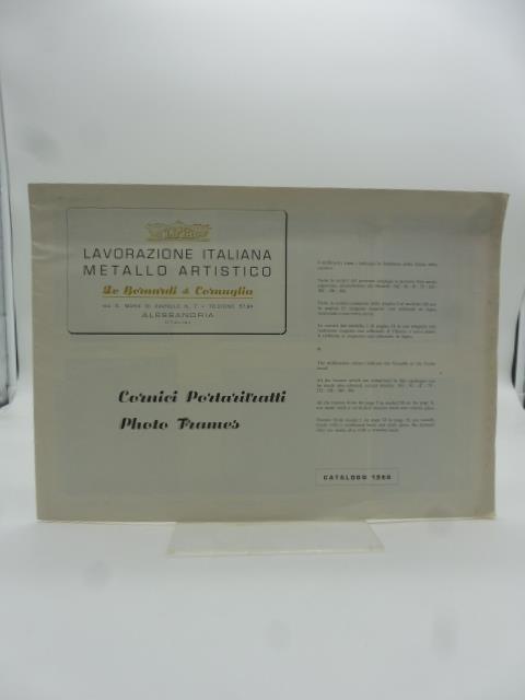 Lavorazione italiana metallo artistico De Bernardi & Cornaglia. Cornici portaritratti. Catalogo 1960 - copertina