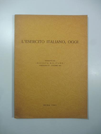 L' esercito italiano, oggi - copertina