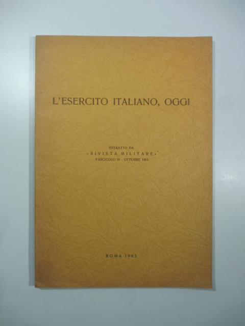 L' esercito italiano, oggi - copertina